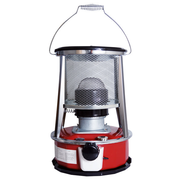 Oljekamin med vältsäkring