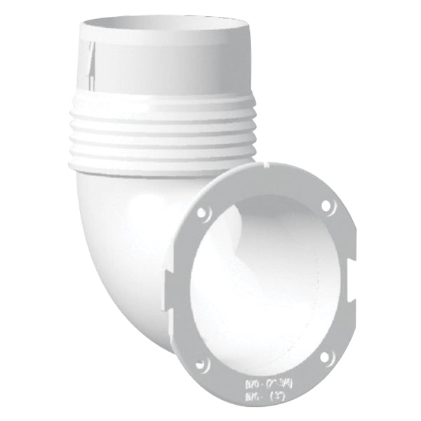 Nouve rade Slangadapter 90° till ventilgaller 70 eller 76mm