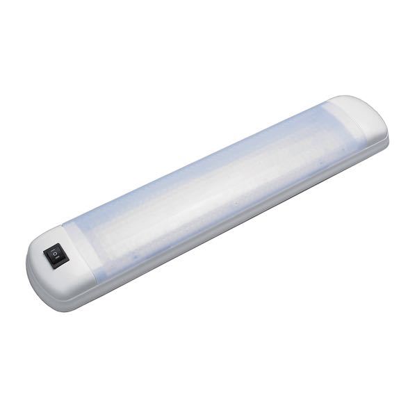 LED-belysningsarmatur vit abs, 2 x 54 LED varm, 12 och 24 V