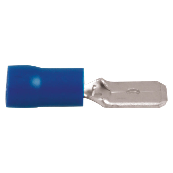 Flatstiftskontakt hane blå 6,4x0,8 mm 10 st