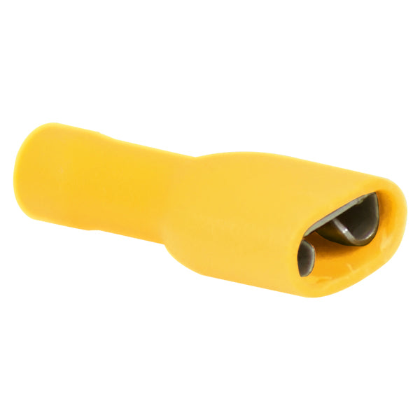 Flatstiftskontakt hona isolerade gul 6,4x0,8 mm 10 st