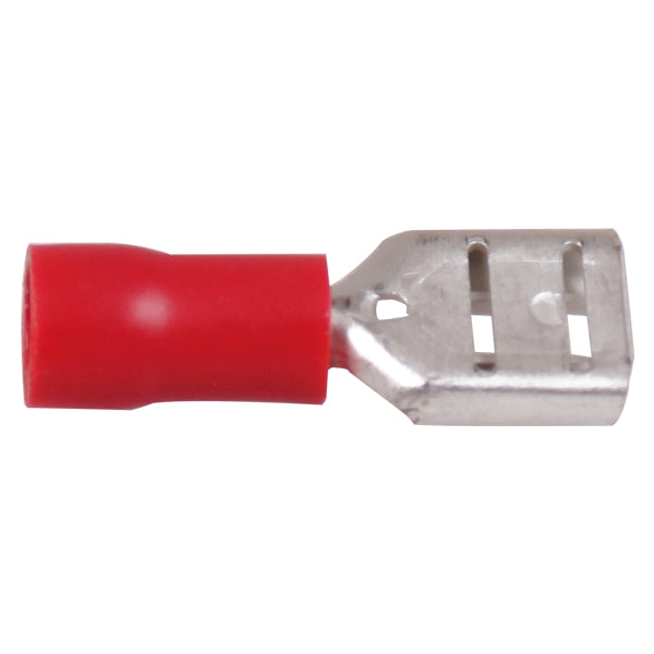 Flatstiftskontakt hona röd 6,4x0,8 mm-100
