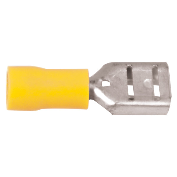 Flatstiftskontakt hona gul 6,4x0,8 mm-100
