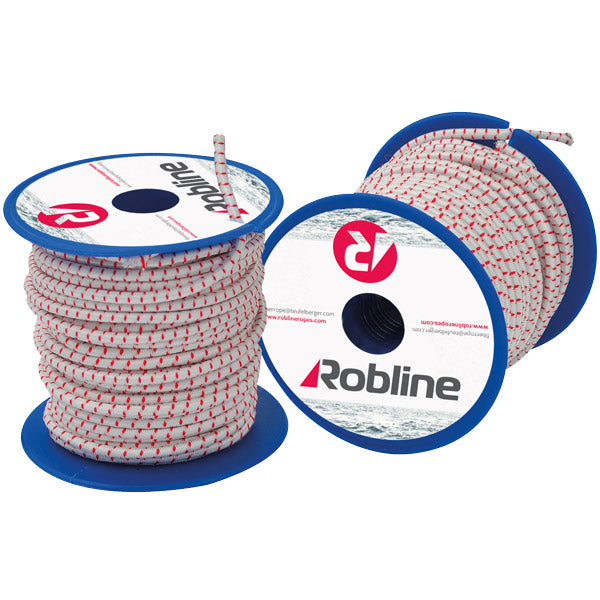 Robline Mini elastisk lina 4 mm Svart/Röd/Vit låda 10x10 m