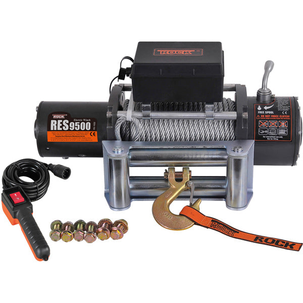Rock RES9500 elektrisk trailervinsch 12 Vdc 4.9HK (3.6Kw) 4313 kg