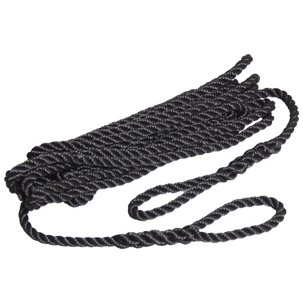 Robline fendertlina svart 3-slagen 2-pack 8mm x 2m