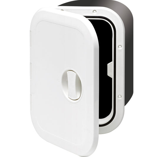 Inbyggnadsbox vit med lucka 37,5x28x17,5cm