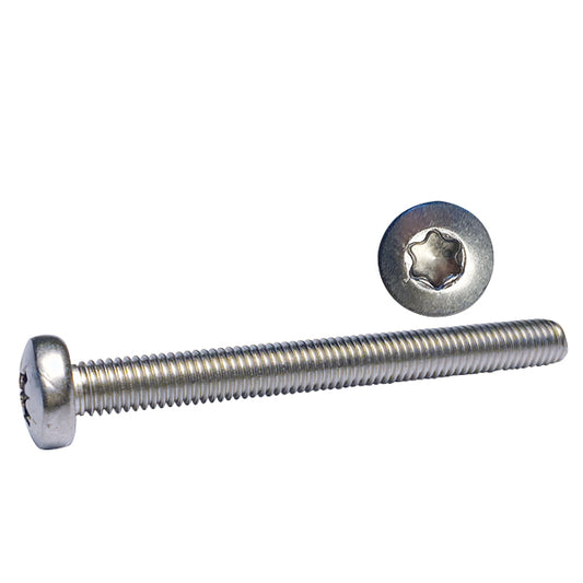 Maskinskruv kullrigt huvud Torx-spår 4x30 A4 ISO14583 10st.