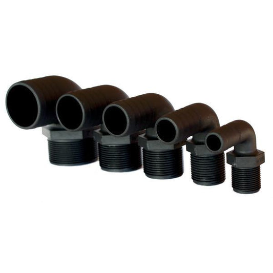 Trudesign Slangstos 90° komposit svart 3/4" 19mm