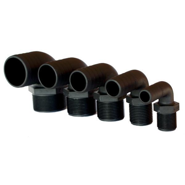 Trudesign Slangstos 90° komposit svart 1 1/2 38mm