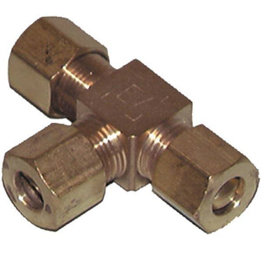 Koppling t-stycke mässing till 8mm rör