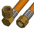 Gasolslang 80cm med G1/42 LH vinkel växlande till + G1/4 LH lekande
