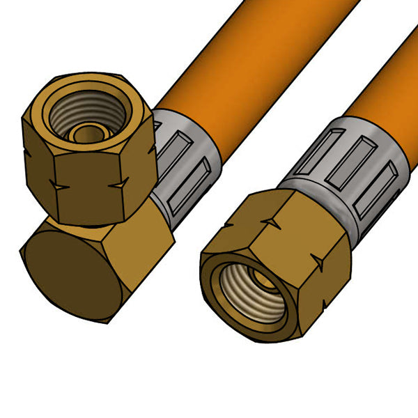Gasolslang 80cm med G1/42 LH vinkel växlande till + G1/4 LH lekande