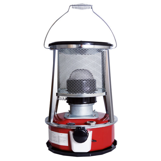 Oljekamin med vältsäkring