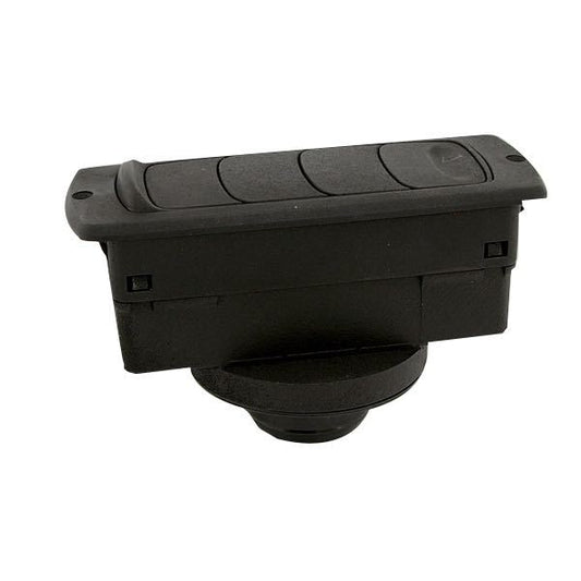 Luftmunstycke, stängbart,134x52 med rak Ø55mm ansl.