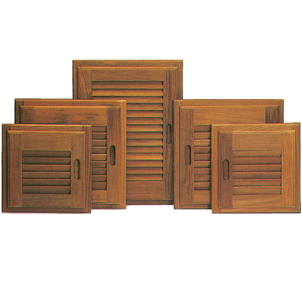 Jalusidörr i teak med ram. hö 28x28 cm