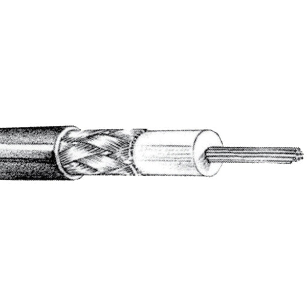 VHF-kabel RG58 vit 6mm