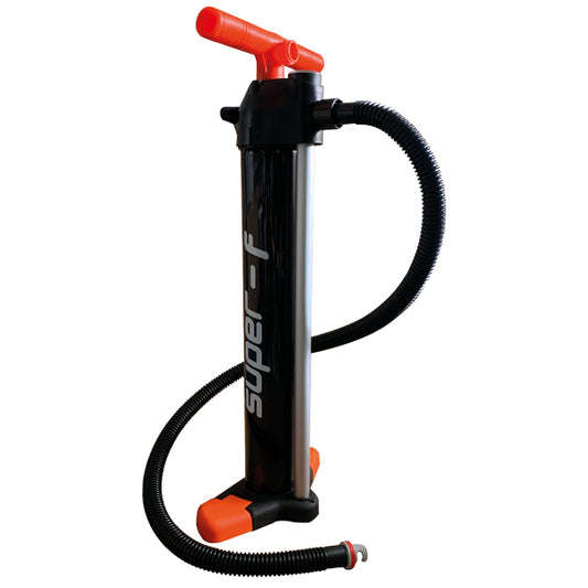 Super-F Handpump med manometer til SUP  2 bar 2x2100cc svart/röd
