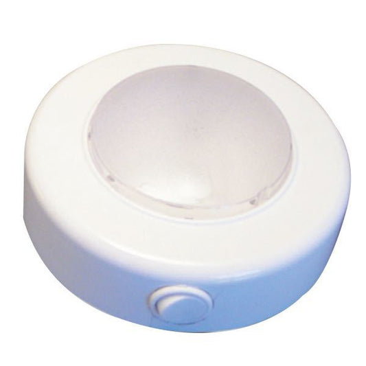 Sänglampa LED 12V 2,5W Ø 110mm vit plast