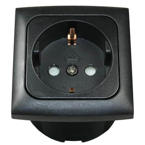 Eluttag 220V svart