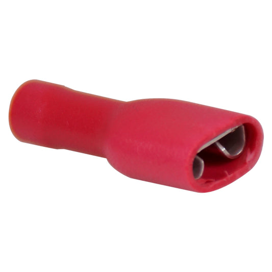 Flatstiftskontakt hona isolerade röd 6,4x0,8 mm 10 st
