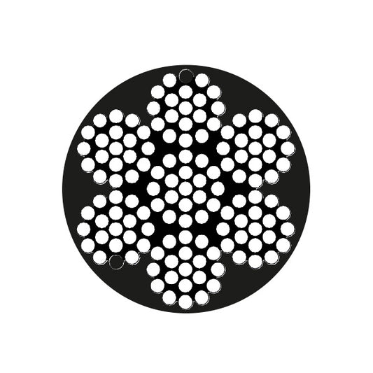 Mantågsvajer 7 x 19 belagd vit Ø4 x 8 mm 100 m