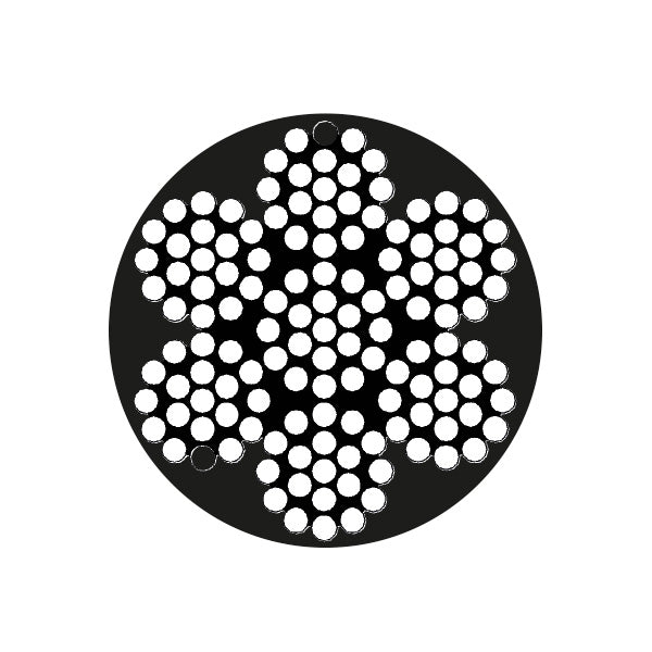 Mantågsvajer 7 x 19 belagd vit Ø4 x 8 mm - 12 m