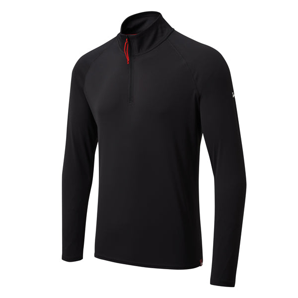 Gill UV009 Men's UV Långärmad Zip T-shirt svart strl XXL
