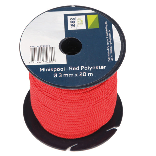 1852 Minirulle röd Polyester Ø3mm x 20m 9st/pkt