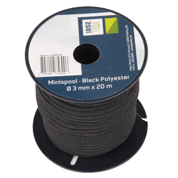 1852 Minirulle svart Polyester Ø3mm x 20m 9st/pkt