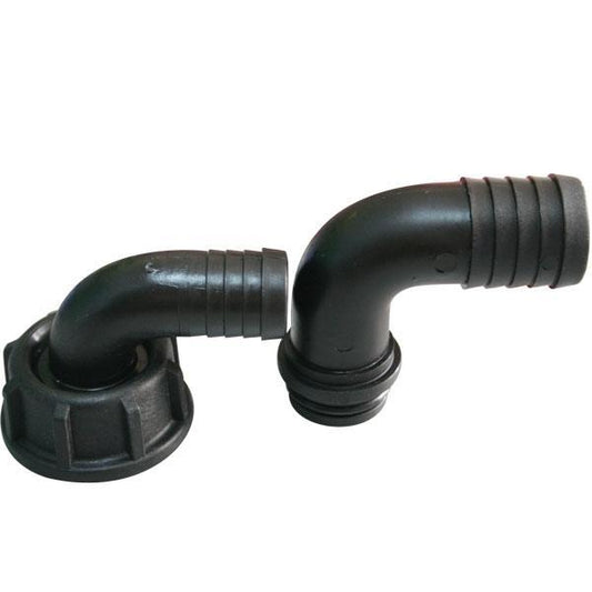 Avluftningsstos 90° set Ø20 och Ø25mm 1" gänga